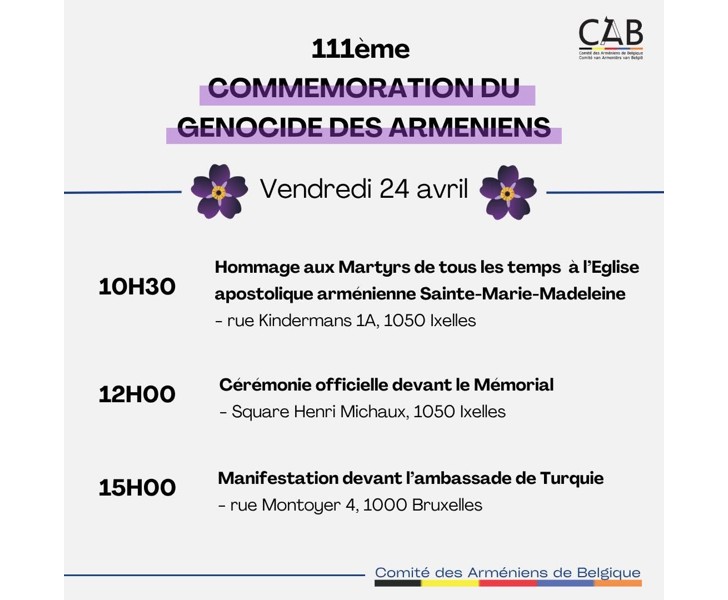 111ème Commémoration du Génocide des Arméniens