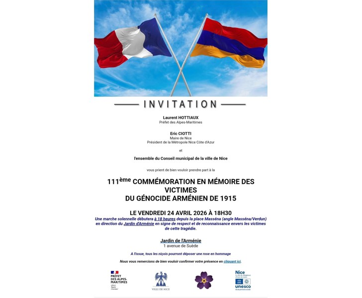 111ème Commémoration en mémoire des victimes du Génocide Arménien de 1915