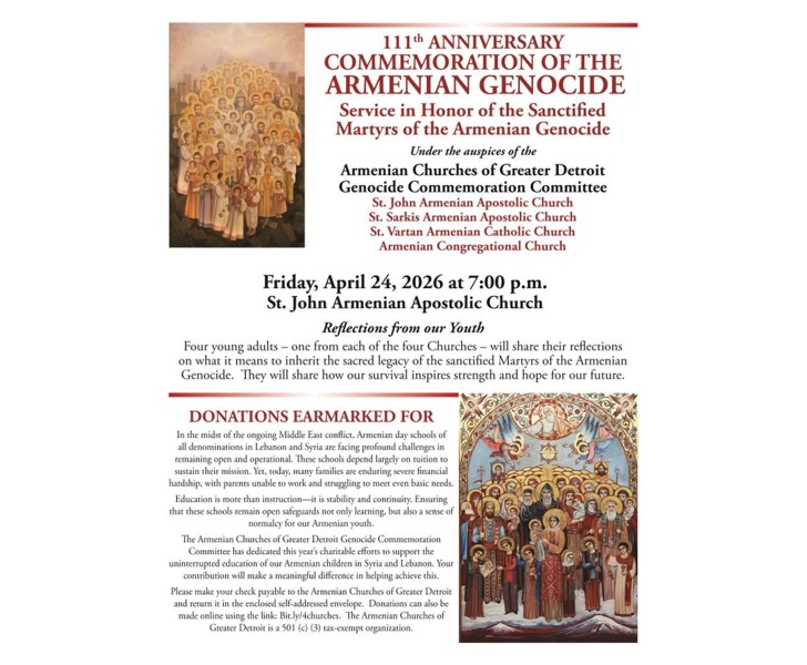 111th Anniversary Commemoration of the Armenian Genocide