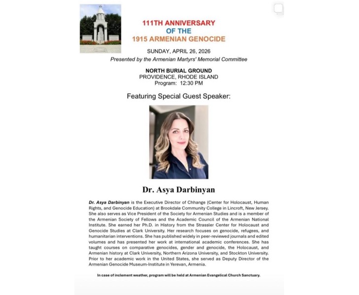 111th Anniversary of the 1915 Armenian Genocide