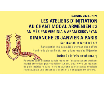 3e atelier ponctuel de chant modal arménien