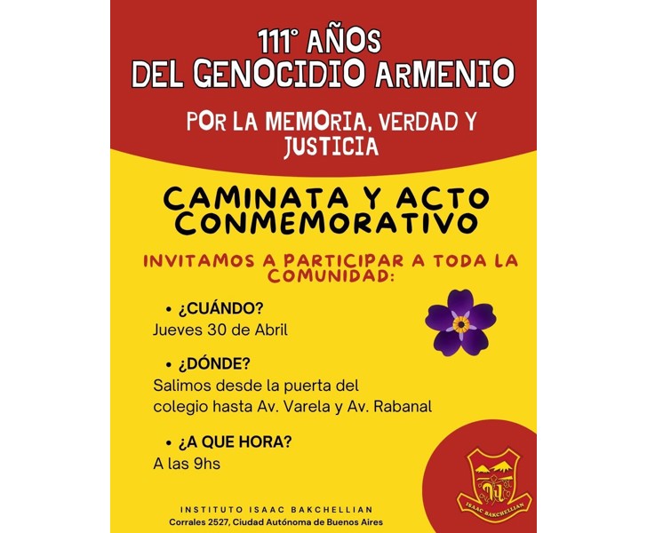 111° Años del Genocidio Armenio