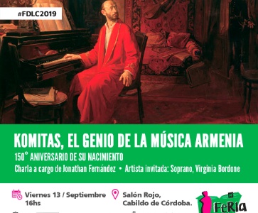 Charla: Komitas, el genio de la música armenia en el 150° aniversario de su nacimiento.