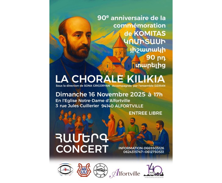 90e anniversaire de la commémoration de KOMITAS