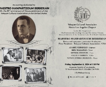 A Concert Dedicated to Maestro Hampartzoum Berberian: Renowned Composer, Conductor and Educator