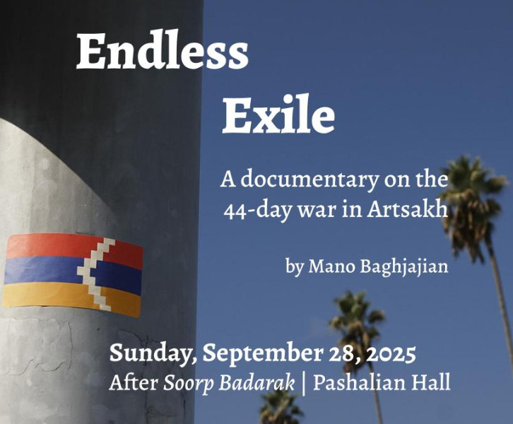 A screening of Endless Exile, a documentary on the Artsakh War 