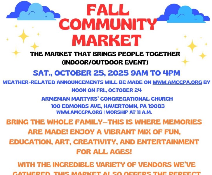 AMCC's 3rd Annual Fall Community Market - October 25 in Havertown, PA