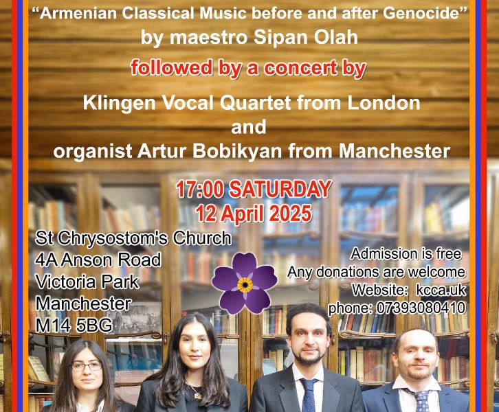 “Armenian Classical Music before update after the Genocide” lecture & concert in Manchester