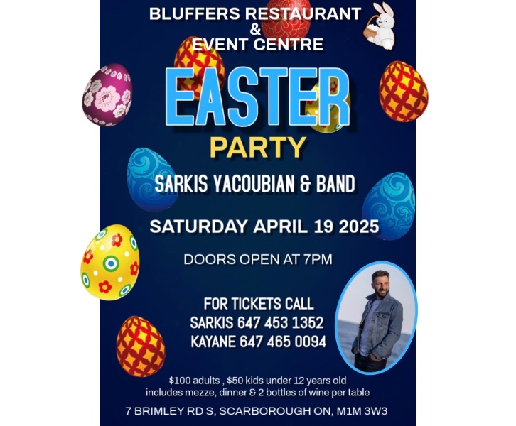 Armenian Easter Party 2025 at The Bluffs restaurant 