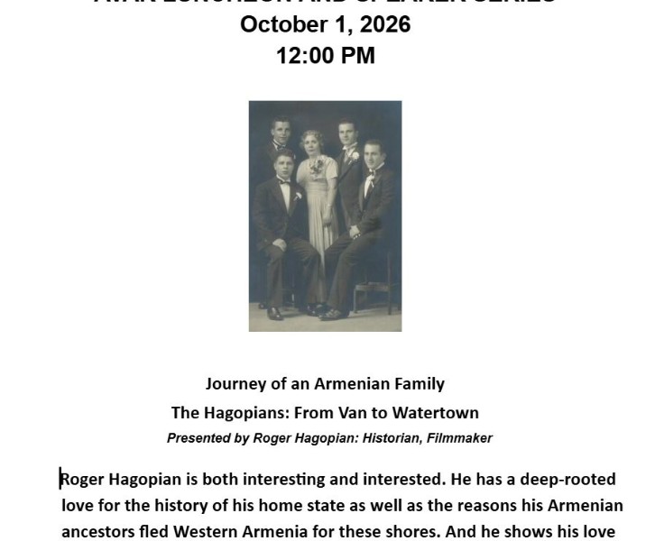 AVAK Luncheon and Speaker Series - St. Gregory Armenian Church of Merrimack Valley