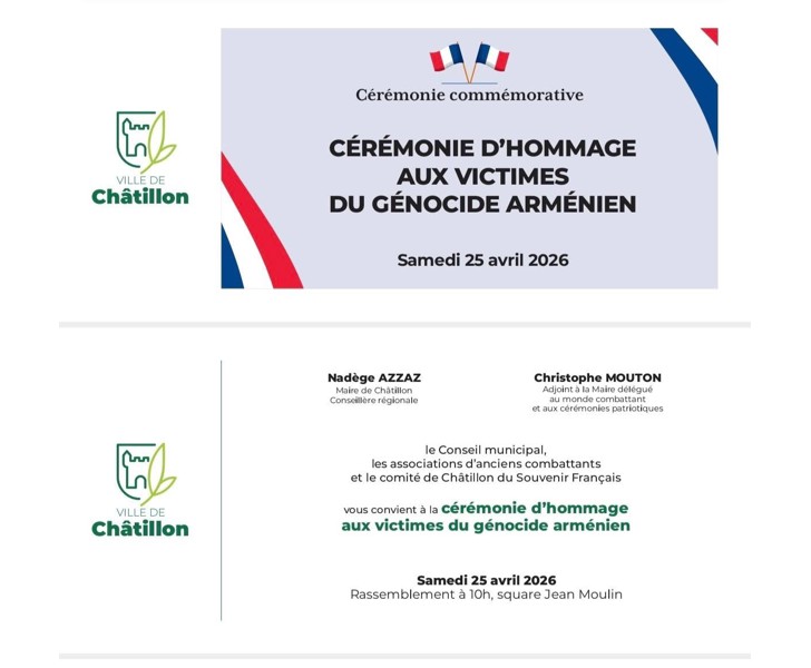 Cérémonie d'hommage aux victimes du génocide arménien