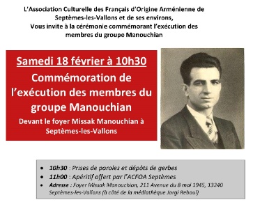 Cérémonie de commémoration de l'exécution des membres du groupe Manouchian