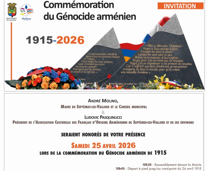 Cérémonie de commémoration du génocide des Arméniens à Septèmes-les-Vallons