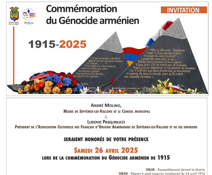 Cérémonie de commémoration du génocide des Arméniens à Septèmes-les-Vallons