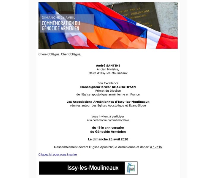 Commémoration du Génocide Arménien