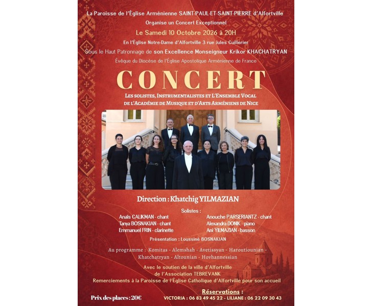 Concert - Académie de Musique et d'Arts Arméniens de Nice