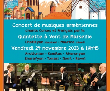 Concert de Musiques Arméniennes - Quintette à vent de Marseille