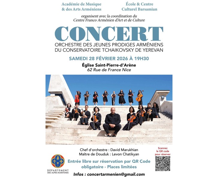 Concert - Orchestre des Jeunes Prodiges Arméniens du Conservatoire Tchaikovsky de Yerevan