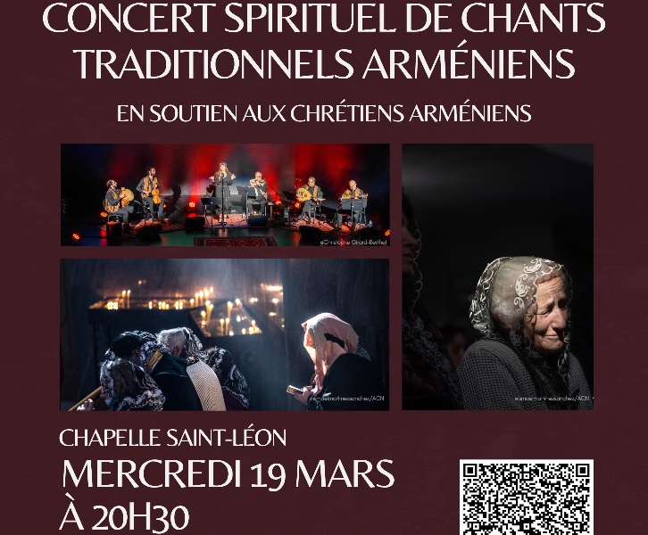 Concert spirituel de chants traditionnels arméniens en soutien aux chrétiens arméniens