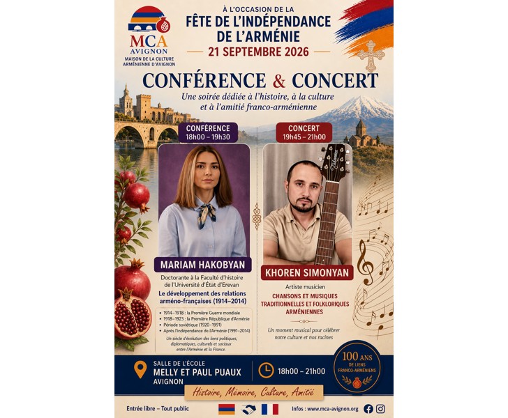 Conférence & Concert - Fête de l'Indépendance de l'Arménie