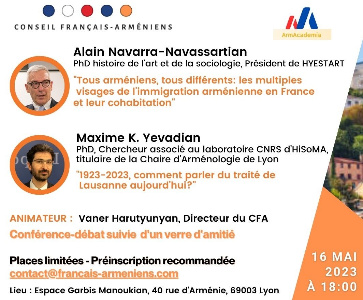 Conférence-débat sur l'immigration arménienne en France et le traité de Lausanne