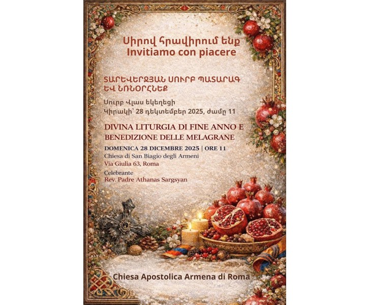 Divina Liturgia di Fine Anno e Benedizione delle Melagrane