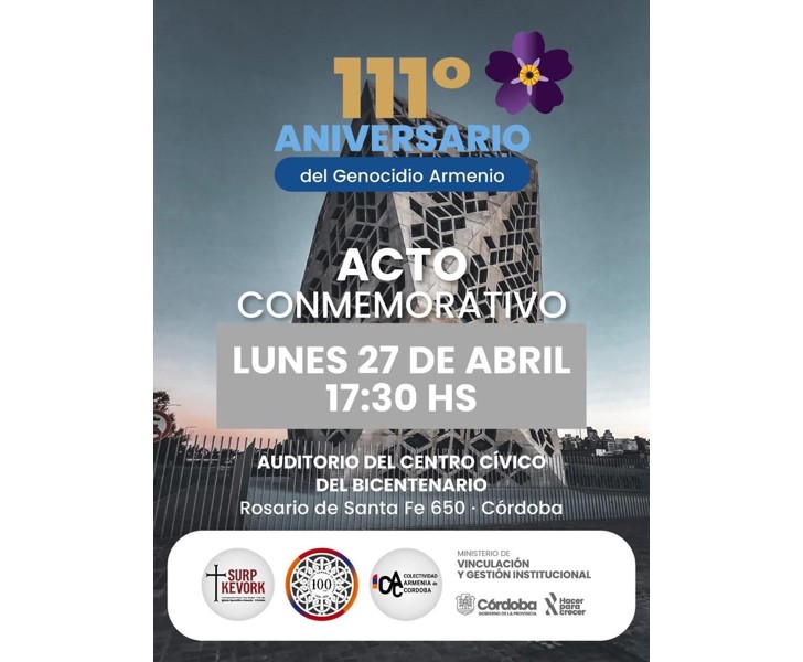 111° Aniversario del Genocidio Armenio