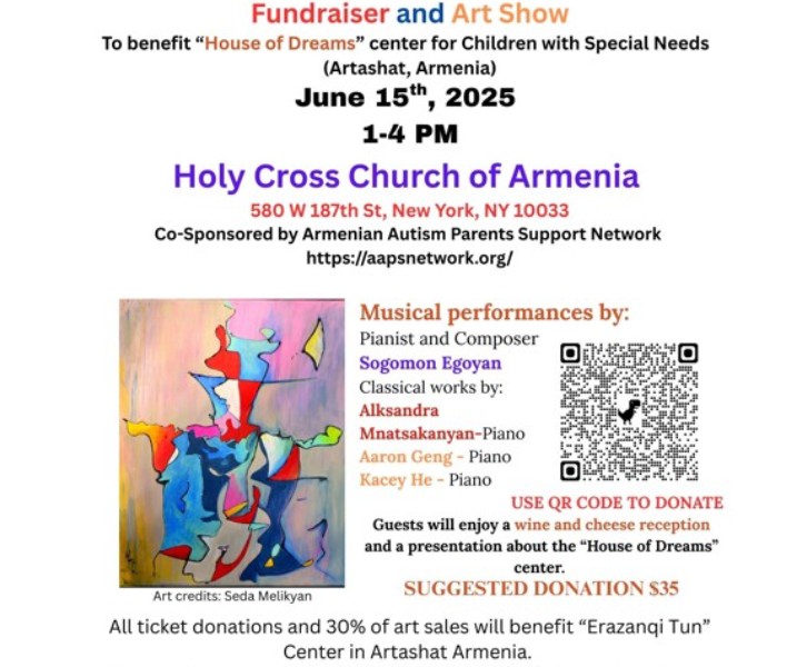 Fundraiser and Art Show To benefit “House of Dreams” center for Children with Special Needs (Artashat, Armenia)