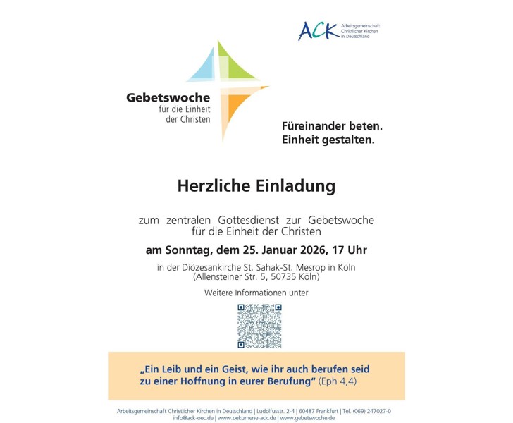 Gebetswoche für die Einheit der Christen