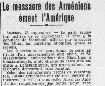 « Génocide de 1915 : ils savaient ! »