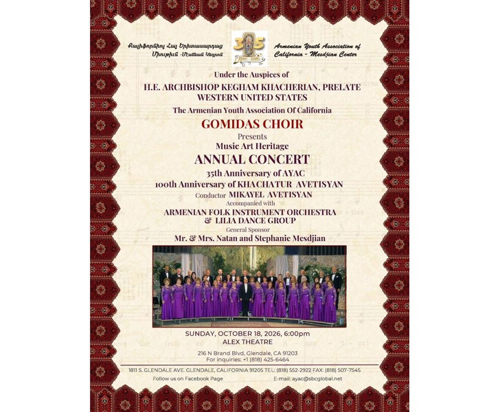 Gomidas Choir - Music Art Heritage Annual Concert