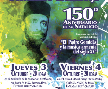 Gran concierto homenaje al Padre Gomidás, en el marco del 150° aniversario de su nacimiento.