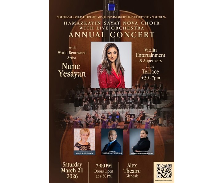 Hamazkayin Sayat Nova Choir Annual Concert with Nune Yesayan
