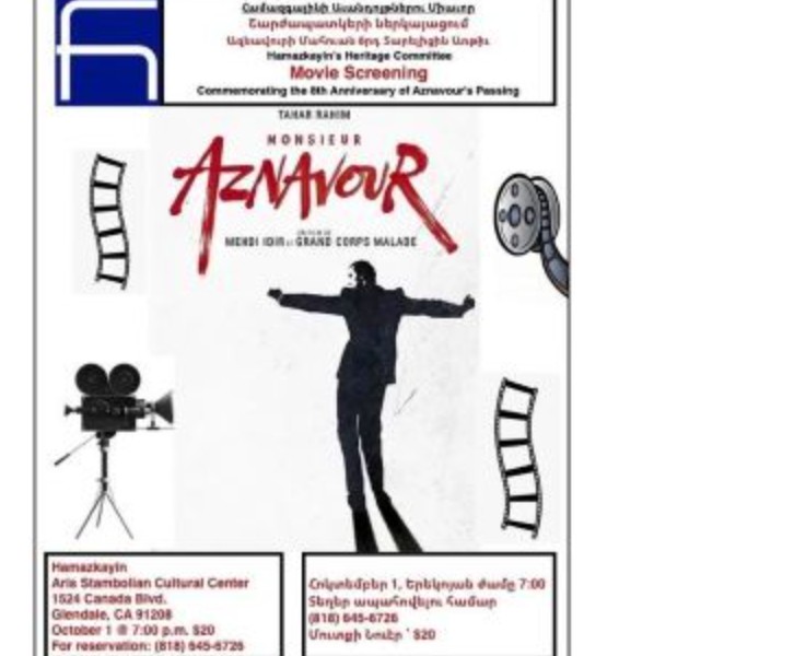 Hamazkayin WR Heritage Movie Screening Monsieur Aznavour 
