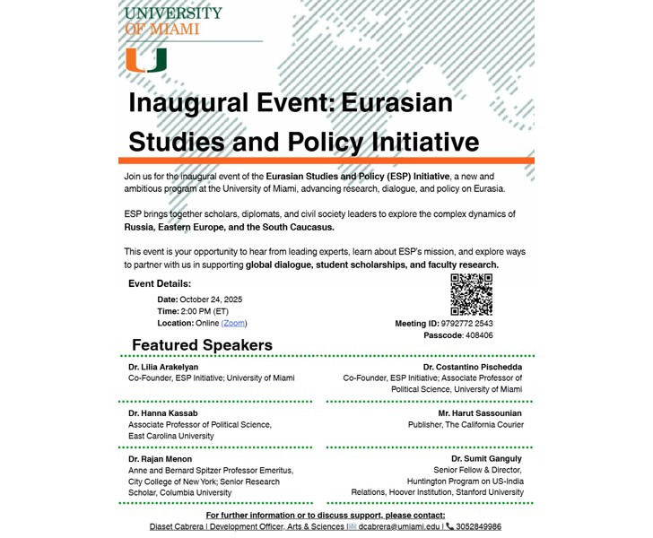 Inaugural Event: Eurasian Studies and Policy Initiative