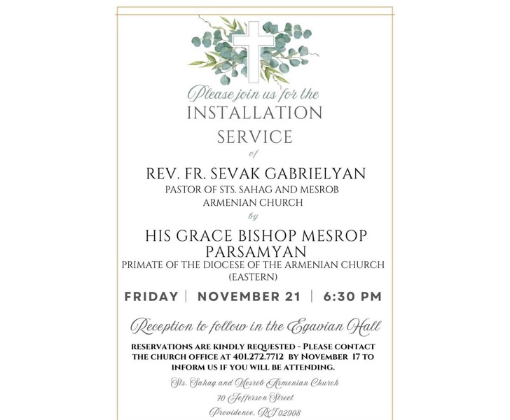 Installation Service of Rev. Fr. Sevak Gabrielyan