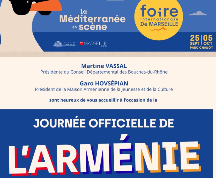JOURNEE DE L'ARMENIE - FOIRE INTERNATIONALE DE MARSEILLE - du 26 septembre au 05 octobre 2026