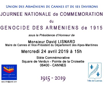 JOURNEE NATIONALE DE COMMEMORATION DU GENOCIDE DES ARMENIENS DE 1915