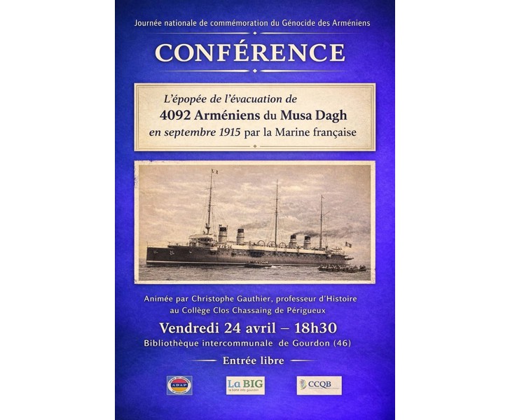 L'épopée de l'évacuation de 4092 Arméniens du Musa Dagh en septembre 1915 par la Marine française