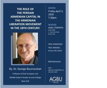 POSTPONED: Lecture by Dr. George Bournoutian