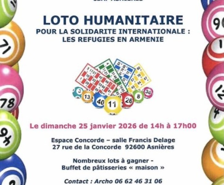 Loto humanitaire au profit des réfugiés d’Arménie