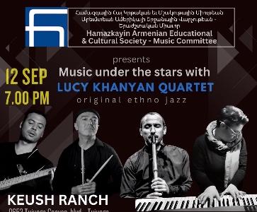 Lucy Khanyan Quartet live under the stars at Keush Ranch