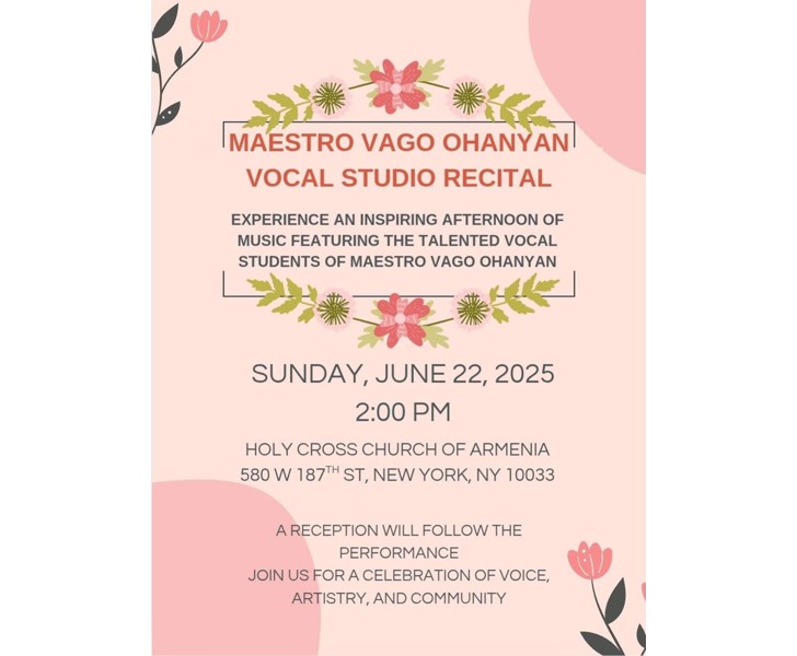 Maestro Vago Ohanyan Vocal Studio Recital