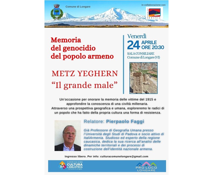 Memoria del genocidio del popolo armeno - Metz Yeghern 'Il grande male'