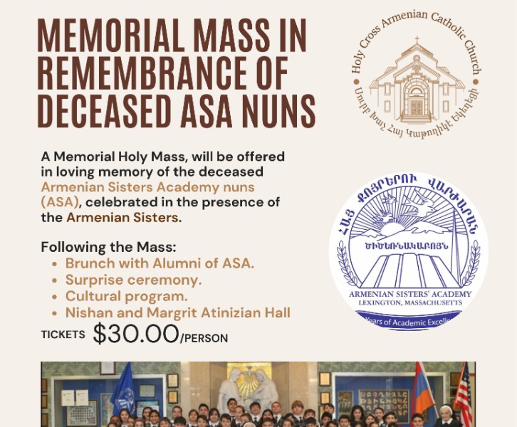 Memorial Holy Mass in loving memory of the Deceased Armenian Sisters Academy Nuns (ASA) 