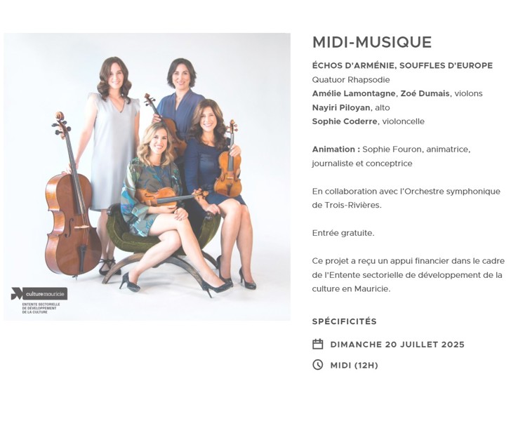 Quatuor Rhapsodie - Échos d'Arménie, Souffles d'Europe