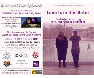 Movie Screening LOVE IS IN THE WATER by Armen Poladian