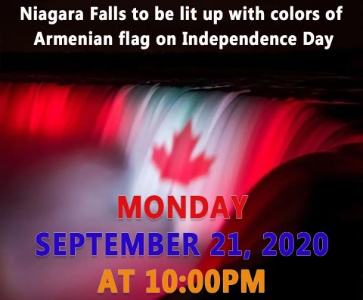 Niagara Falls to be lit up with colors of Armenian flag on Independence Day