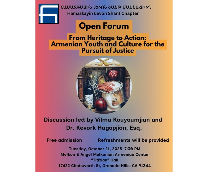 Open Forum: From Heritage to Action: Armenian Youth and Culture for the Pursuit of Justice