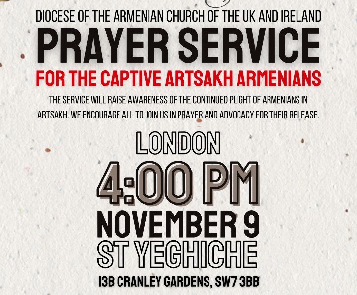 Prayer Service for Detained Artsakh Armenians